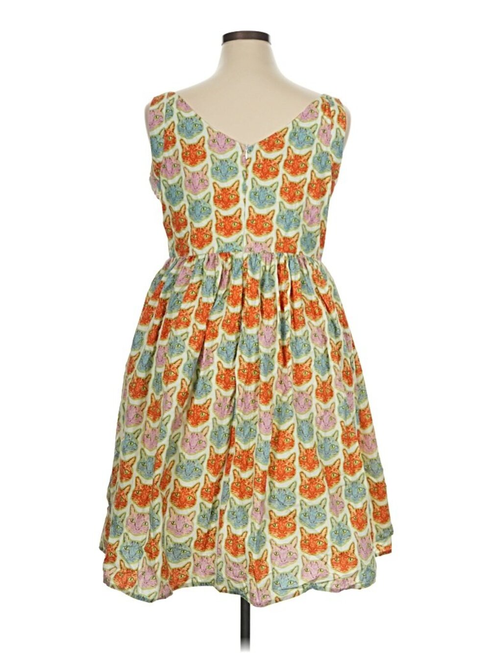 Modcloth Saint Geraldine "The Moment is Meow" Fit Flare Dress Cat Print - Picture 7 of 7